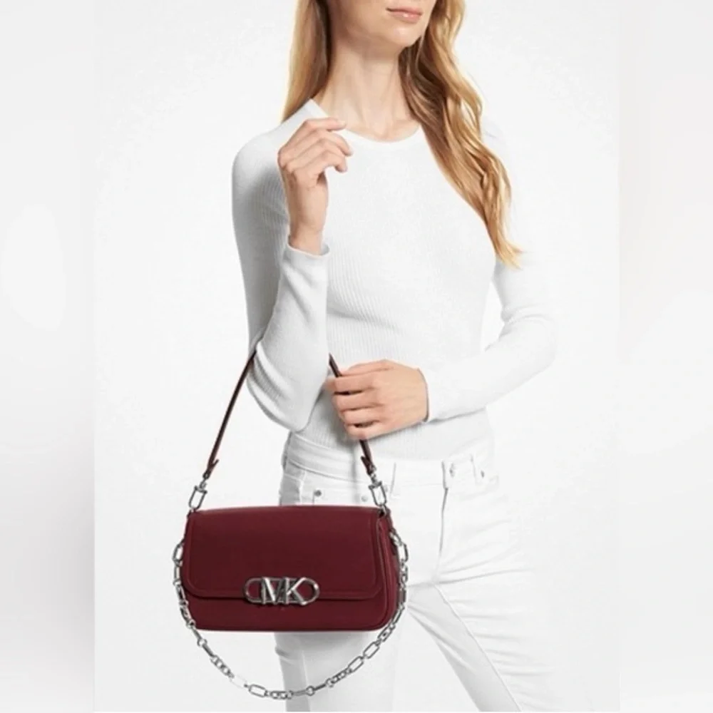 Michael Kors Parker Leather Shoulder Bag - Picture 3 of 9